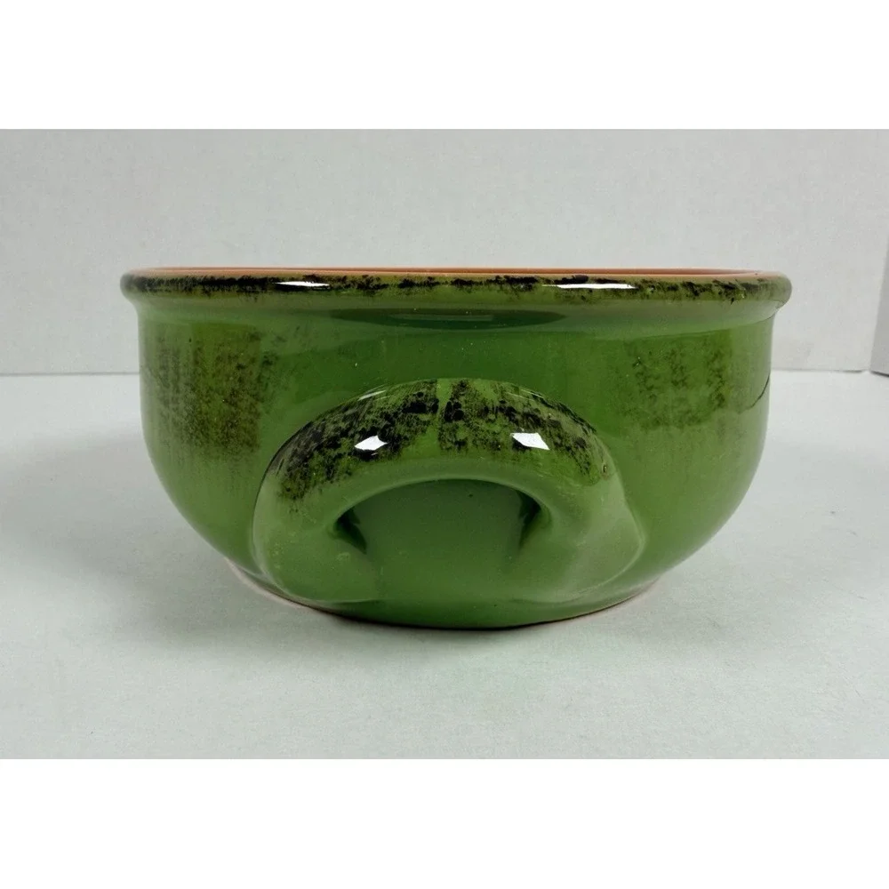 De Silva Set Of Two Italian Terracotta Glaze Bowls with Handles 5 Inches